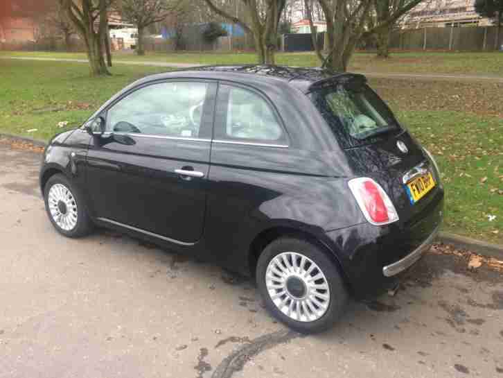 10 Reg Fiat 500 1.2 LOUNGE FSH - METALLIC BLACK - CHATHAM KENT