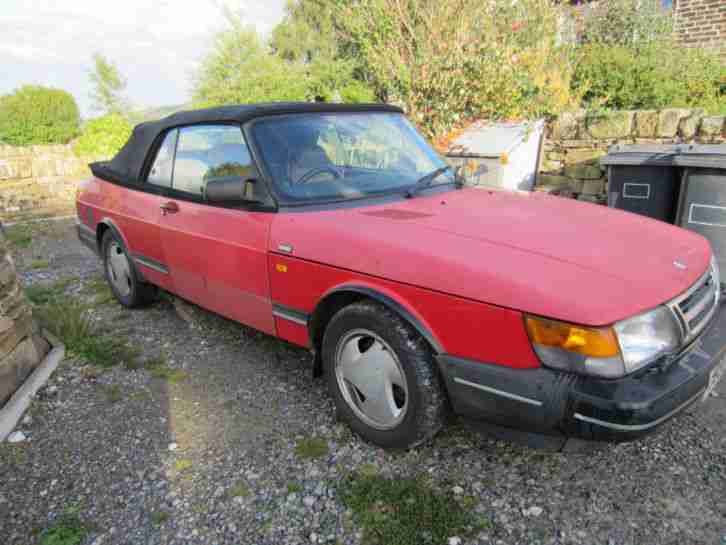 1992 SAAB 900 S CONVERTIBLE RED