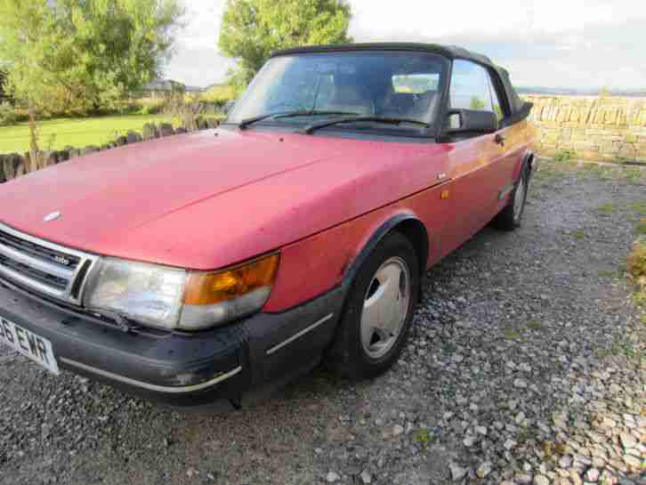 1992 SAAB 900 S CONVERTIBLE RED