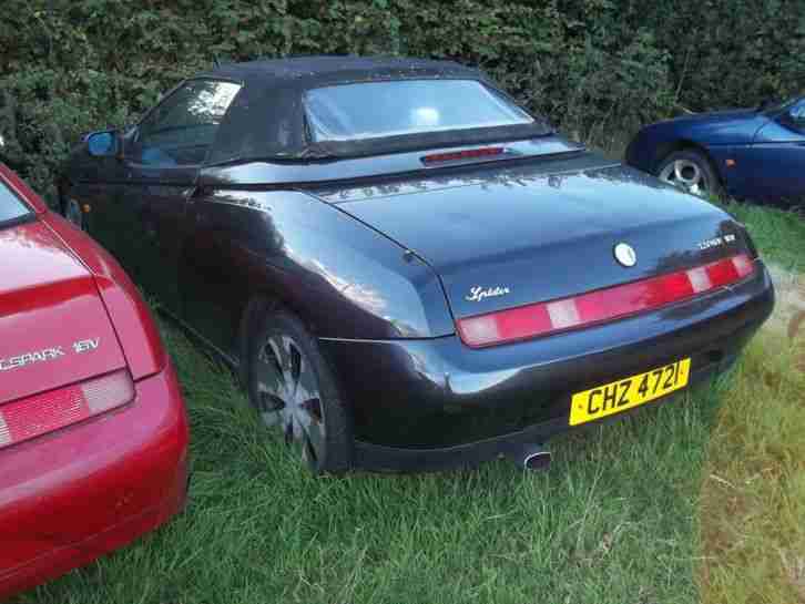 1996 ALFA ROMEO SPIDER T SPARK 16 V BLACK long mot spares or repairs