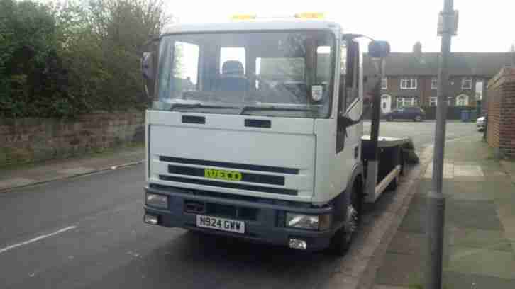 1996 IVECO-FORD NEW CARGO WHITE RECOVERY TRUCK TRANSPORTER