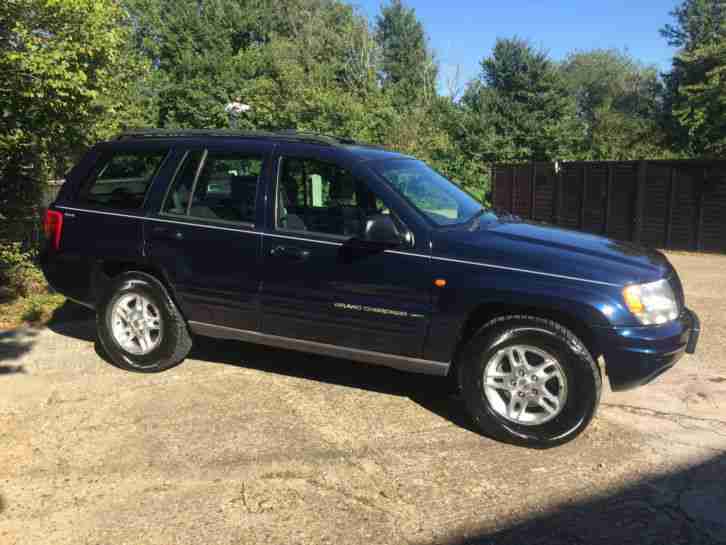 2000 JEEP GRAND CHEROKEE LIMITED V8 BLUE with Tow Bar, A/C, MOT to Mid Feb 16