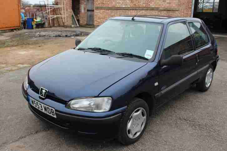 2000 PEUGEOT 106 1.1 XN ZEST 2 BLUE 72k SPARES OR REPAIRS, NO MOT, NO RESERVE