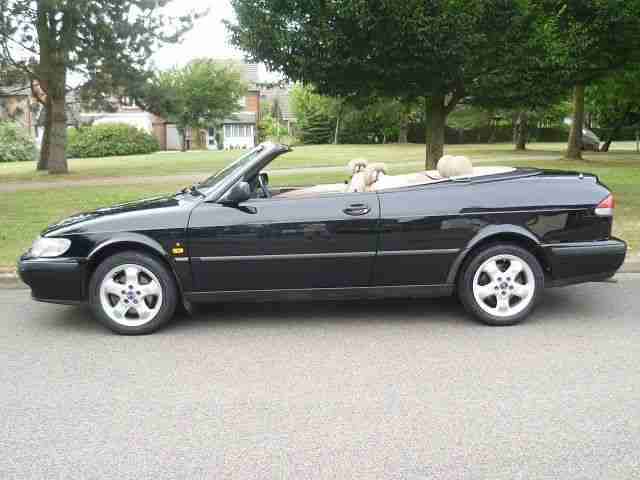 2000 SAAB 9-3 2.0i S BLACK CONVERTIBLE