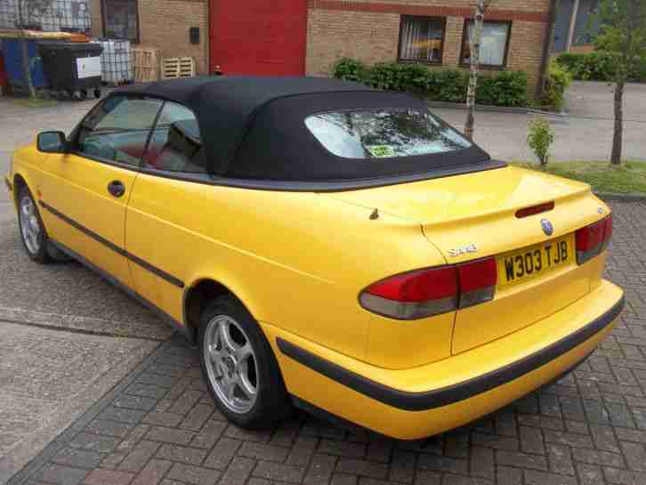 2000 W SAAB 9-3 SE ECO TURBO YELLOW CONVERTIBLE MANUAL 101000 MILES