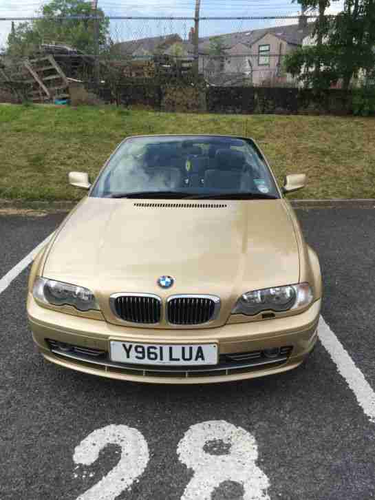 2001 BMW 330CI AUTO GOLD CONVERTIBLE - NO RESERVE Apr15 MOT Dec14 Tax