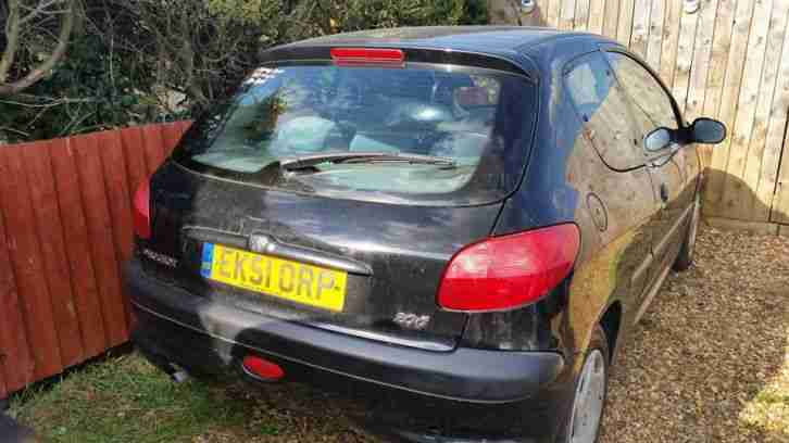 2001 PEUGEOT 206 GLX BLACK, 1.4, Recent Cambelt change, Spares or Repair, Look..