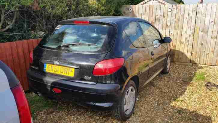 2001 PEUGEOT 206 GLX BLACK, 1.4, Recent Cambelt change, Spares or Repair, Look..