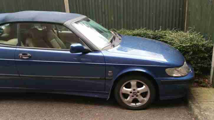 2001 SAAB 9-3 SE TURBO BLUE CONVERTIBLE