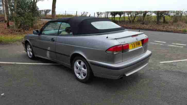 2001 SAAB 9-3 SE TURBO CONVERTIBLE MANUAL GREY WITH PERSONAL PLATE