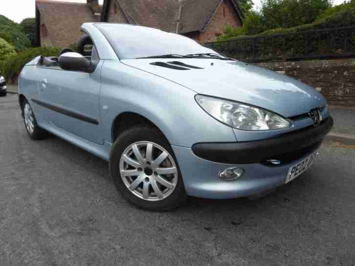 2002 02 Plate Sky Blue Peugeot 206 1.6 Coupe Cabriolet S , Only 35,000 Miles