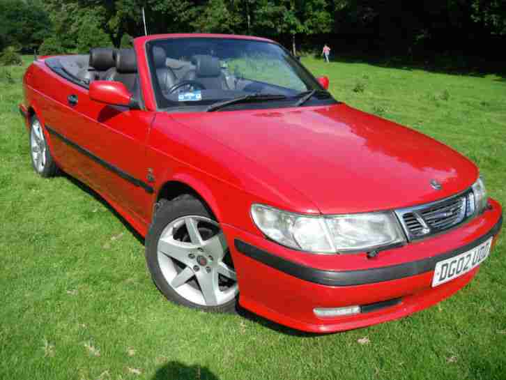 2002 02 SAAB 9 3 SE TURBO CONVERTIBLE GLEAMING BRIGHT RED S HIST PART EXCH
