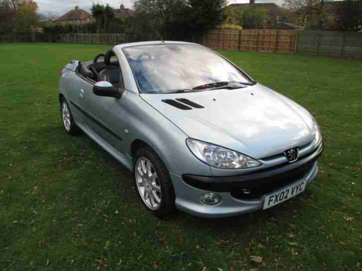2002 02 reg PEUGEOT 206 CC Convertible. 5 speed Black Leather interior