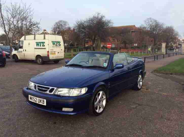 2002 52 saab 9-3 convertible turbo automatic 81,000 fsh prestine leather