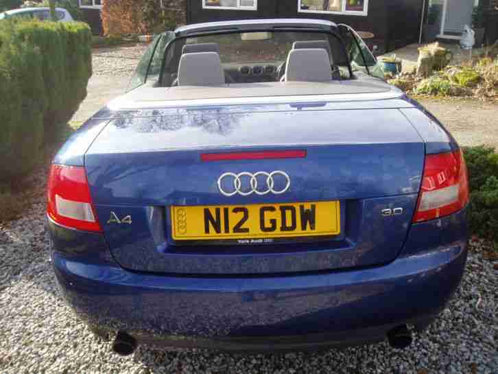 2002 AUDI A4 SPORT CABRIOLET AUTO BLUE