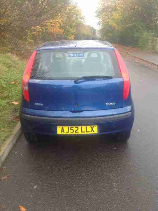 2002 FIAT PUNTO ACTIVE BLUE 1.2 MAY 2016 M.O.T IDEAL FIRST CAR LOW INSURANCE