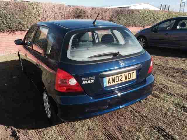 2002 HONDA CIVIC MAX 1.4 JUST 47,000 MILES FROM NEW ! Dec MOT, FSH
