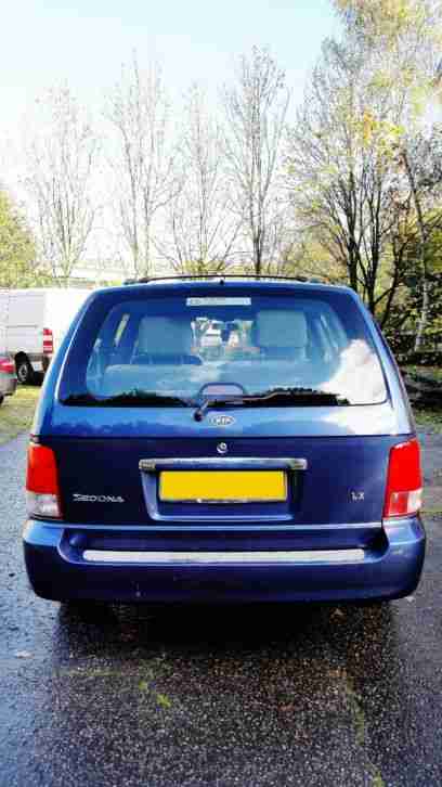 2002 KIA SEDONA 2.9CRD DIESEL LX AUTO BLUE 7 STR 49000MLS FSH NEW MOT PRVT PLATE