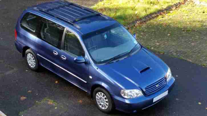 2002 KIA SEDONA 2.9CRD DIESEL LX AUTO BLUE 7 STR 49000MLS FSH NEW MOT PRVT PLATE