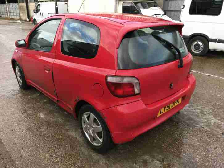 2002 TOYOTA YARIS GLS RED 86K MILES MOT JAN 2018 51 REG