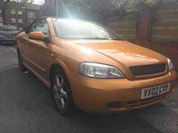2002 VAUXHALL ASTRA COUPE CONVERTIBLE YELLOW IDEAL SUMMER CAR NO RESERVE
