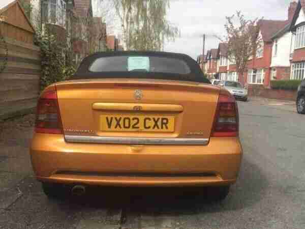 2002 VAUXHALL ASTRA COUPE CONVERTIBLE YELLOW ***IDEAL SUMMER CAR NO RESERVE***