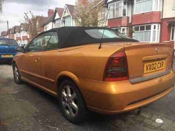 2002 VAUXHALL ASTRA COUPE CONVERTIBLE YELLOW ***IDEAL SUMMER CAR NO RESERVE***