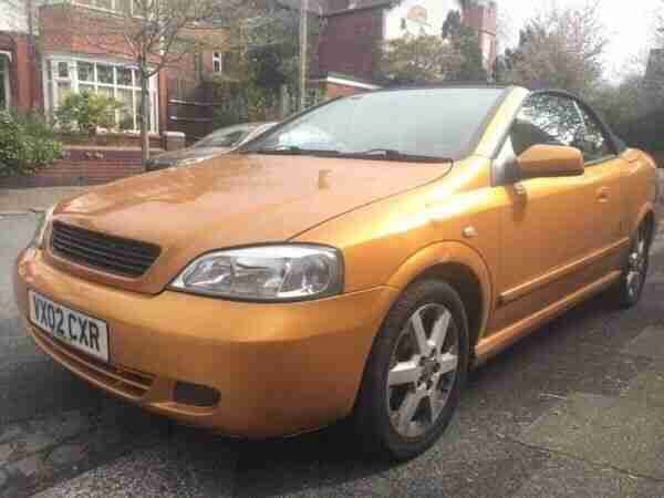 2002 VAUXHALL ASTRA COUPE CONVERTIBLE YELLOW ***IDEAL SUMMER CAR NO RESERVE***