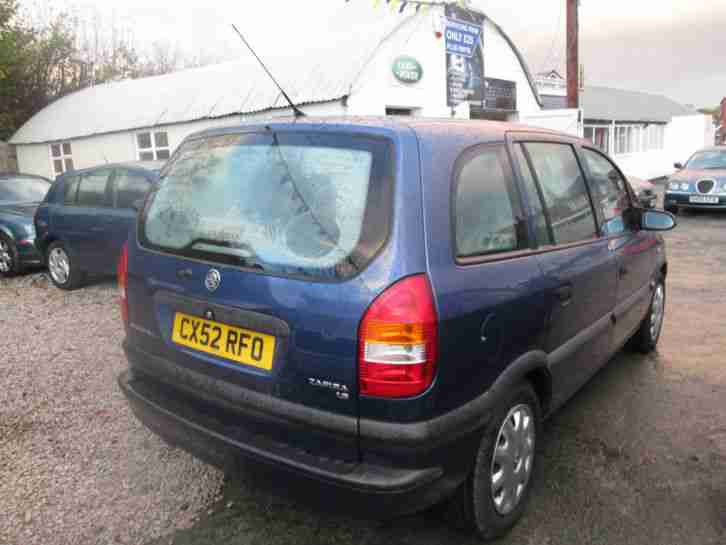 2002 VAUXHALL ZAFIRA 1. CLUB BLUE 7 SEATS