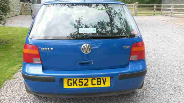 2002 VOLKSWAGEN GOLF TDI SE BLUE