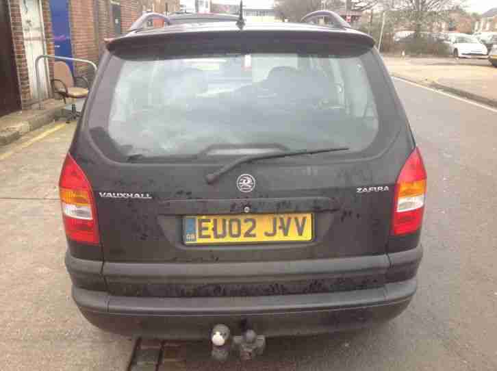 2002 Vauxhall Zafira Elegance 2.2 Petrol 16V MPV 7 Seater in Black.