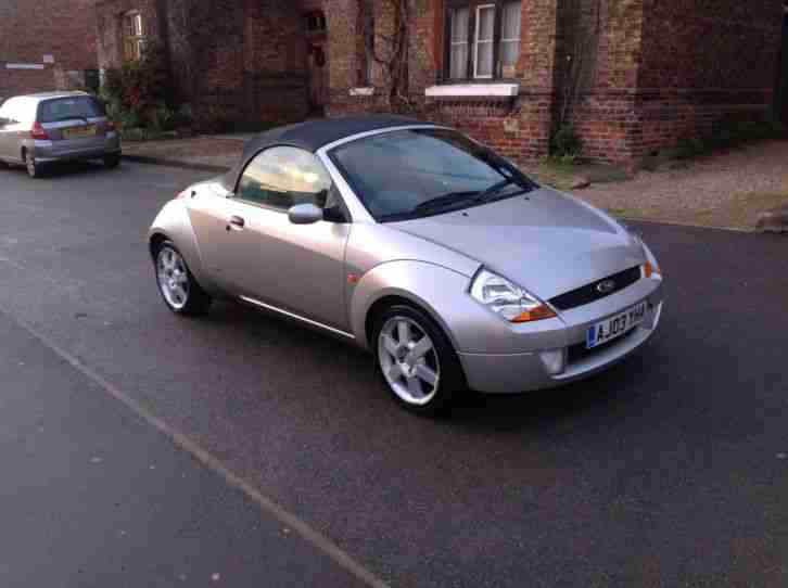 2003 03 FORD STREET KA CONVERTIBLE 1.6 IN METALLIC SILVER WITH BLACK ROOF