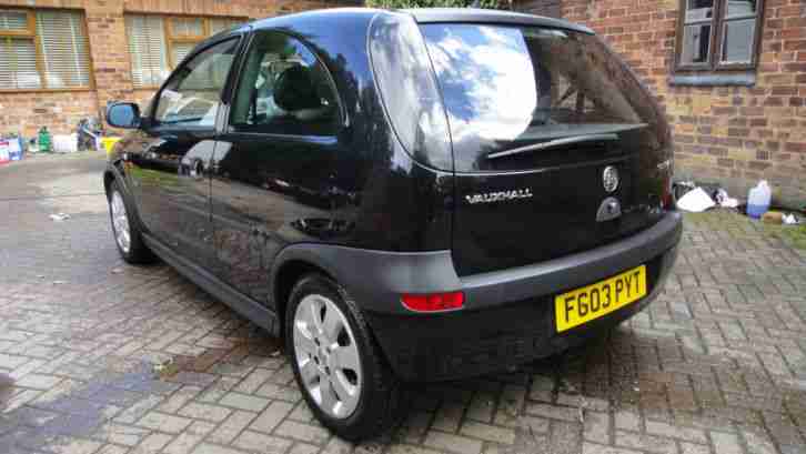 2003 03 VAUXHALL CORSA 1.2i 16v SXi 3DR HATCH BLACK MET+ALLOYS+PAS+ABS+EW+