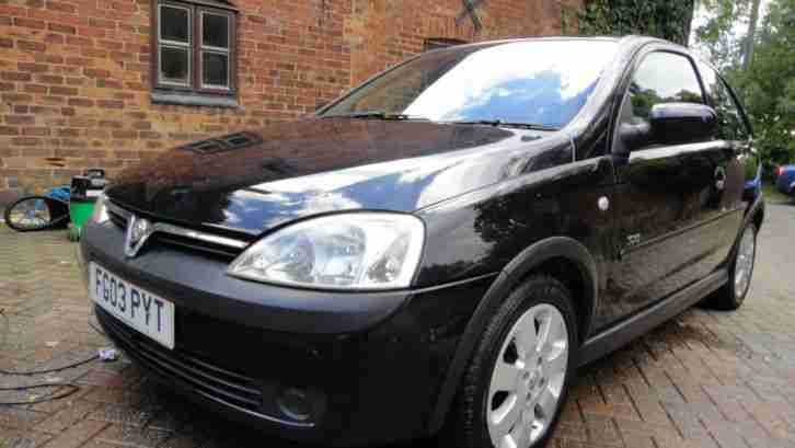 2003 03 VAUXHALL CORSA 1.2i 16v SXi 3DR HATCH BLACK MET+ALLOYS+PAS+ABS+EW+