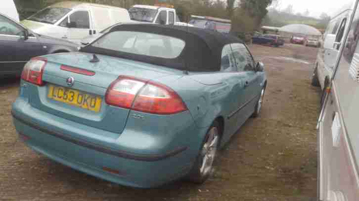 2003 53 REG SAAB 9-3 CONVERTIBLE VECTOR 175 BHP BLUE SPARES OR REPAIRS