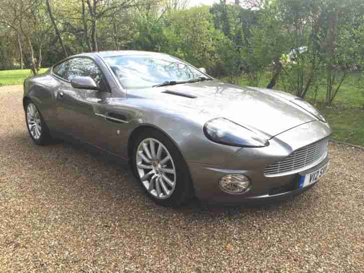 2003 ASTON MARTIN V12 VANQUISH 2+2 TUNGSTEN SILVER CHARCOAL INT FULL ASTON HIST