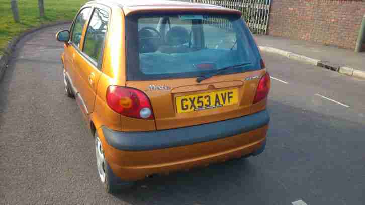2003 DAEWOO MATIZ SE+ ORANGE MOT END MAY 2015 VERY LOW MILEAGE