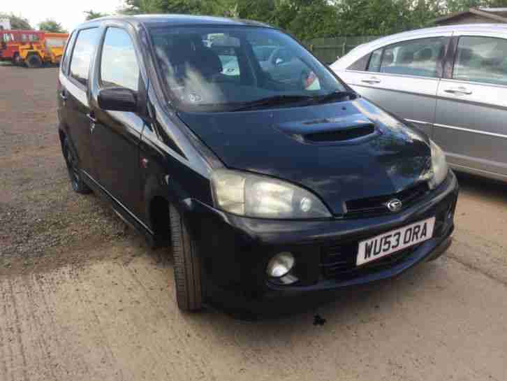 2003 DAIHATSU YRV TURBO 130 AUTO BLACK SPARES OR REPAIRS NON RUNNER