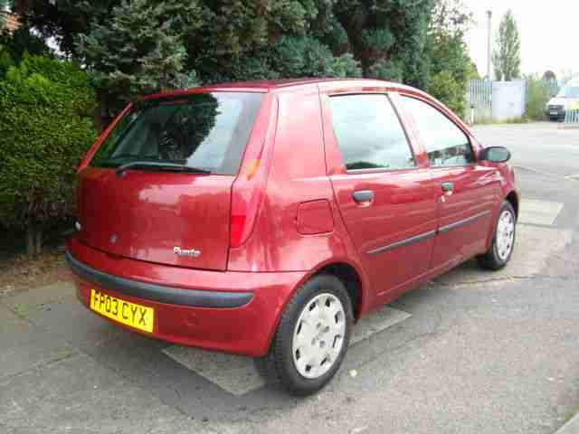 2003 Fiat Punto 1.2 Active ** 12 Months Mot ** Full Service History ** 5 Door **