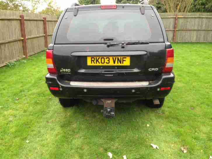 2003 JEEP GR CHEROKEE CRD OV-LAND A BLACK SPARES OR REPAIRS OR EXPORT