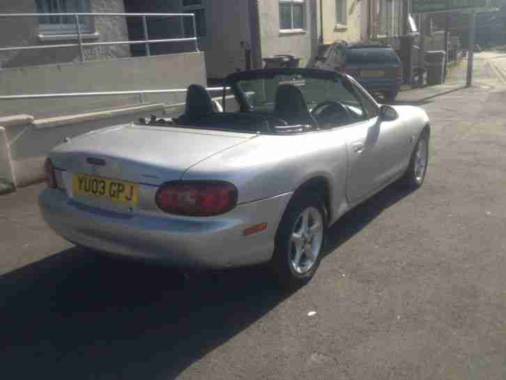 2003 MX 5 1.8I SILVER SOFT TOP ROOF AND