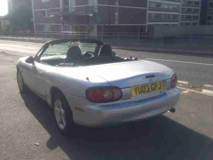 2003 MAZDA MX-5 1.8I SILVER SOFT TOP ROOF AND WORKING