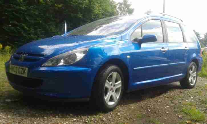 2003 PEUGEOT 307 SW 1.6 SE Estate BLUE Panoramic Glass Roof alloy wheels New MOT