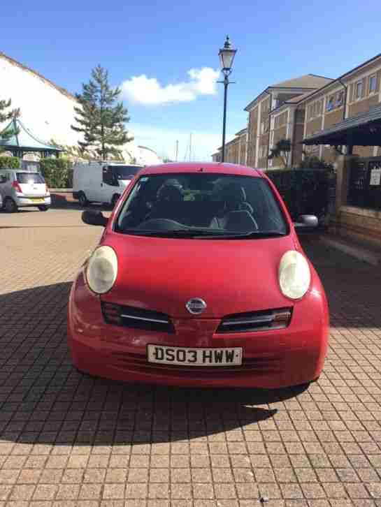 2003 RED MICRA 3 door hatchback