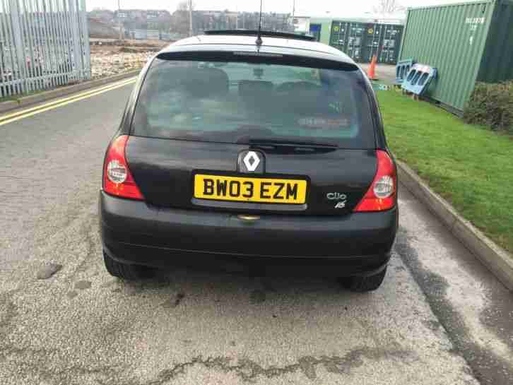 2003 RENAULT CLIO DYNAM BILLABONG 16V BLACK/3 DOOR/ALLOYS/GOOD RUNNER/MAY PX