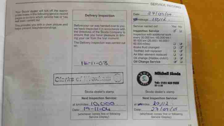 *******2003 SKODA FABIA COMFORT 1.9 TDI SILVER*******