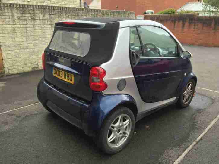2003 SMART CONVERTIBLE AUTO. SPARES OR REPAIR.