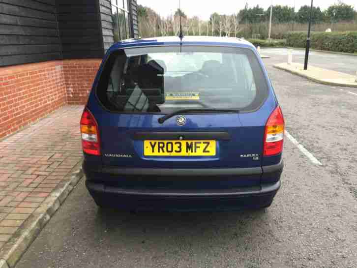 2003 VAUXHALL ZAFIRA CLUB 16V BLUE