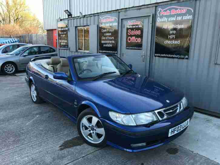 2003 Saab 9 3 2.0 T SE CONVERTIBLE 47619 MILES MANUAL