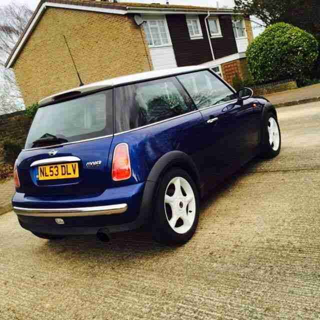 2004 MINI COOPER 1.6 BLUE - LONG MOT, WHITE ALLOYS, 77K FSH!! NO SWAPS ;) PX